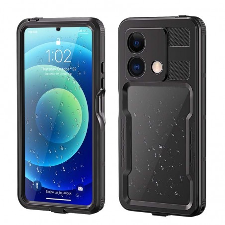 WBWONE Coque Pour Xiaomi Redmi Note 13 5G, Bleue - TPU/PC, Anneau Rotatif 360°, Cache Objectif Coulissant, Aimantée
