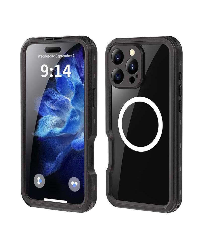 Coque Complète Pour IPhone 16 Pro Max Avec étui Objectif Amovible Et Film écran - Support Bidirectionnel, Compatible MagSafe - Bleu
