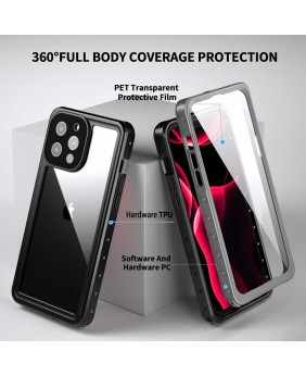 Coque intégrale 360° iPhone 13 Pro Max Antichoc, Dos rigide Transparent et  contour Silicone - Vert - Français